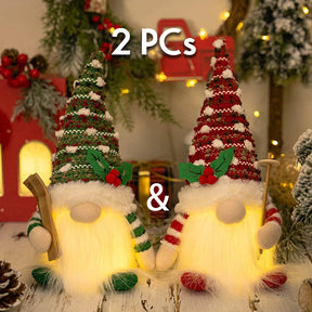Papai Noel Decorativo Iluminado Natal 002 Loja da Dryka Kit 3 - Vermelho Verde 