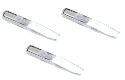 Pinça Aço Inox com LED Integrado beleza 035 Loja da Dryka 03pçs 