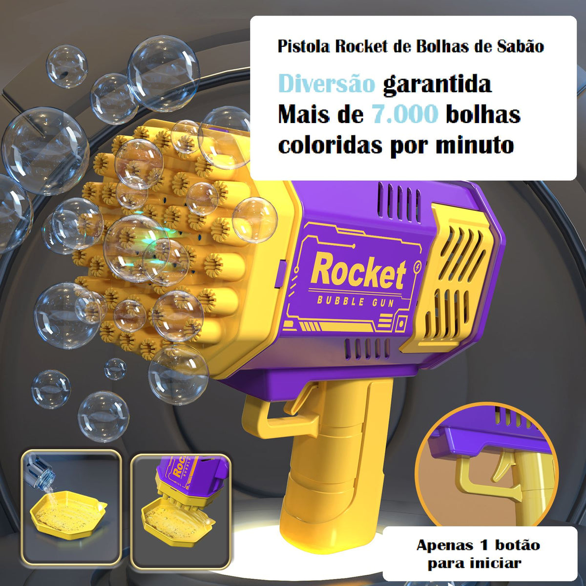 Pistola Rocket de Bolha de Sabão brinquedo 004 lojadadryka 