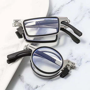 Portable Smart Folding Reading Glasses Blue Light Blocking For Men Metal Round Square Elder Eyeglasses Diopters Presbyopia Gafas Loja da Dryka 