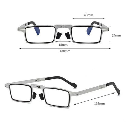 Portable Smart Folding Reading Glasses Blue Light Blocking For Men Metal Round Square Elder Eyeglasses Diopters Presbyopia Gafas Loja da Dryka 