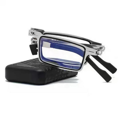 Portable Smart Folding Reading Glasses Blue Light Blocking For Men Metal Round Square Elder Eyeglasses Diopters Presbyopia Gafas Loja da Dryka 