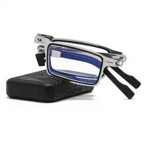 Portable Smart Folding Reading Glasses Blue Light Blocking For Men Metal Round Square Elder Eyeglasses Diopters Presbyopia Gafas Loja da Dryka 