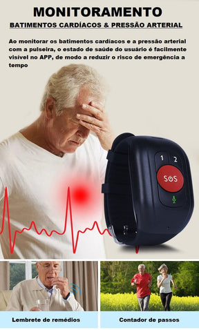 Pulseira Inteligente para Idosos - Help Life Bem Estar 057 Loja da Dryka 