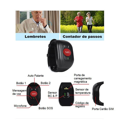 Pulseira Inteligente para Idosos - Help Life Bem Estar 057 Loja da Dryka 