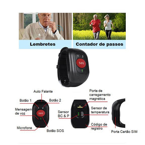 Pulseira Inteligente para Idosos - Help Life Bem Estar 057 Loja da Dryka 
