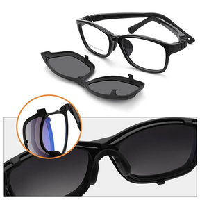 Ralferty 2 In 1 Kids Sunglasses Polarized Clips On Glasses Child 0 Diopter Prescription Optic Myopia Eyewear Frame Glasses Chain Loja da Dryka 
