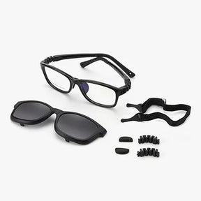 Ralferty 2 In 1 Kids Sunglasses Polarized Clips On Glasses Child 0 Diopter Prescription Optic Myopia Eyewear Frame Glasses Chain Loja da Dryka Black CHINA As picture