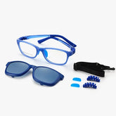 Ralferty 2 In 1 Kids Sunglasses Polarized Clips On Glasses Child 0 Diopter Prescription Optic Myopia Eyewear Frame Glasses Chain Loja da Dryka Clear Blue CHINA As picture