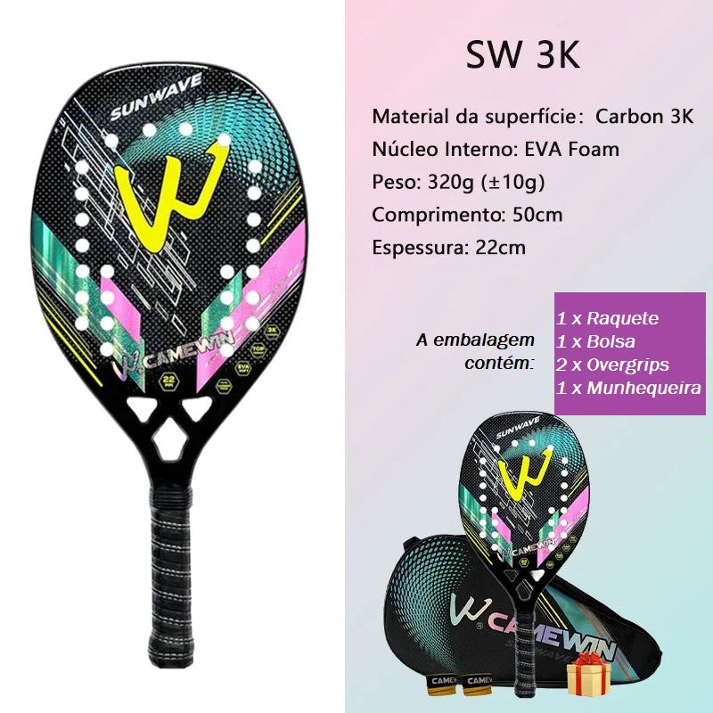 Raquete Beach Tênis -SUNWAVE esporte 012 Loja da Dryka 