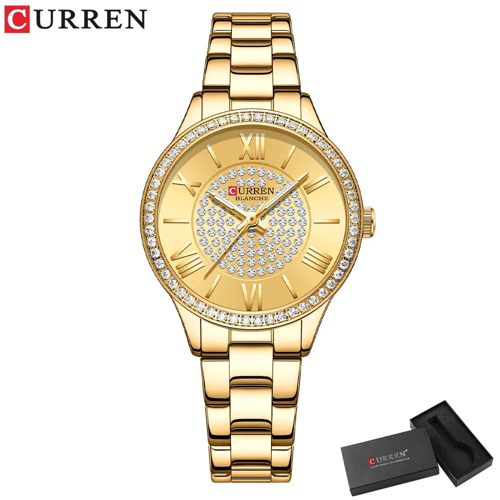 Relógio Feminino Curren - Luxury relogio feminino - curren luxury Loja da Dryka Dourado 