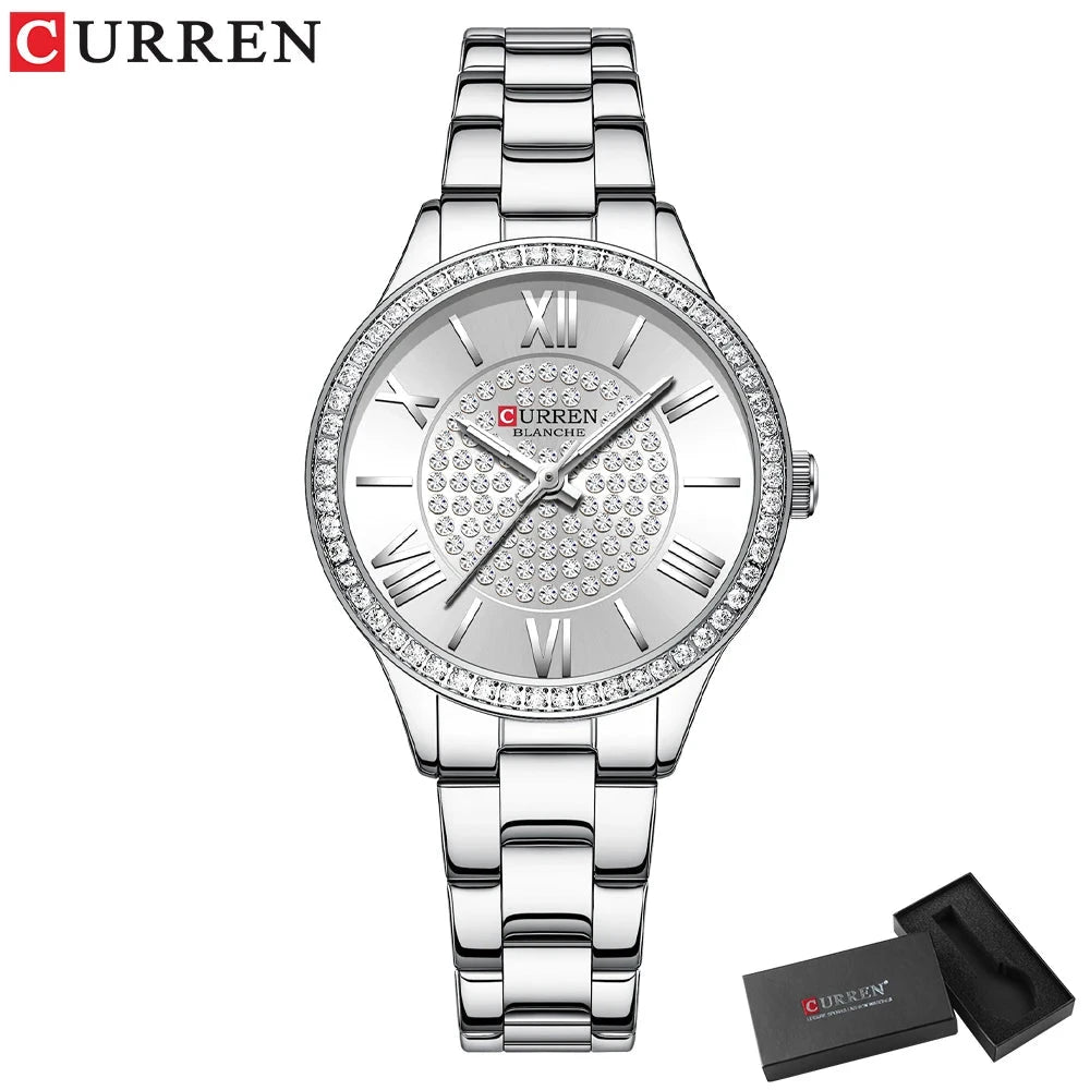 Relógio Feminino Curren - Luxury relogio feminino - curren luxury Loja da Dryka Prata 