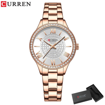 Relógio Feminino Curren - Luxury relogio feminino - curren luxury Loja da Dryka Rose-Branco 