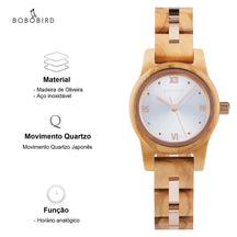 Relógio Feminino de Madeira Bobo Bird - Classic Wood relogio feminino - classic wood Loja da Dryka Branco 