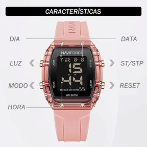 Relógio Feminino Digital Naviforce Relogio feminino 005 Loja da Dryka 