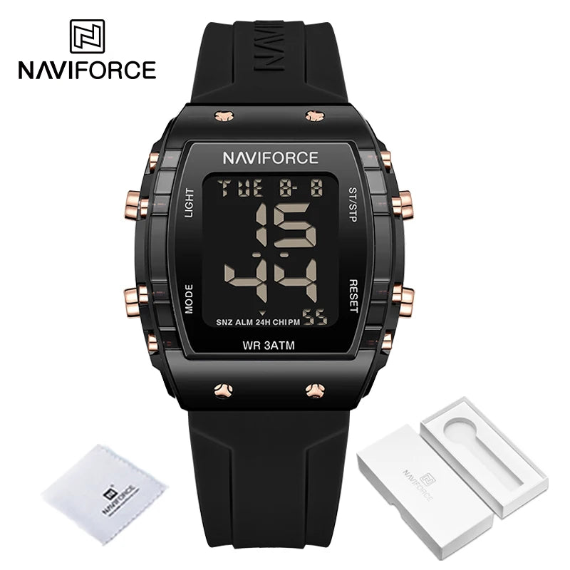 Relógio Feminino Digital Naviforce Relogio feminino 005 Loja da Dryka Preto 