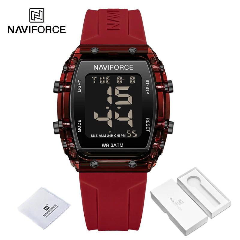 Relógio Feminino Digital Naviforce Relogio feminino 005 Loja da Dryka Vermelho 