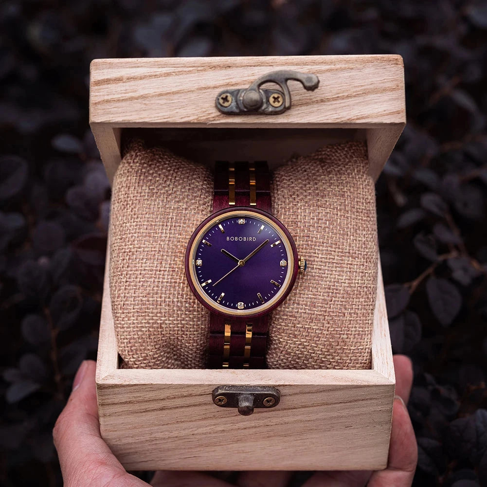 Relógio Feminino em Madeira Bobo Bird - Fashion Wood Relógio Feminino -Fashion Wood Loja da Dryka 