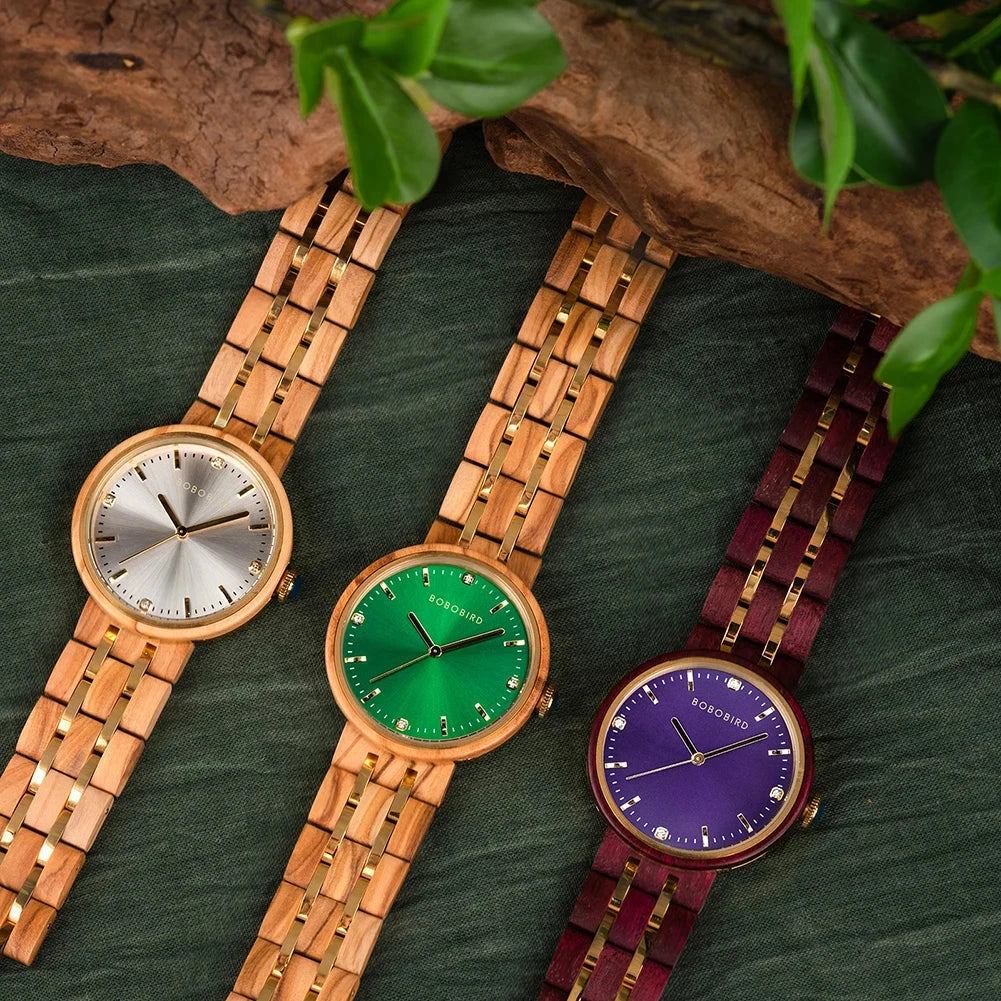 Relógio Feminino em Madeira Bobo Bird - Fashion Wood Relógio Feminino -Fashion Wood Loja da Dryka 