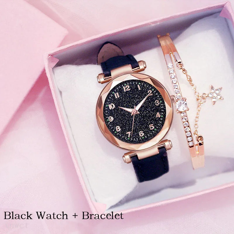 Relógio Feminino Style Lux + Pulseira Grátis Relógio Feminino 001 lojadadryka Preto + Pulseira Grátis 