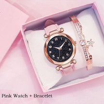 Relógio Feminino Style Lux + Pulseira Grátis Relógio Feminino 001 lojadadryka Rosa + Pulseira Grátis 
