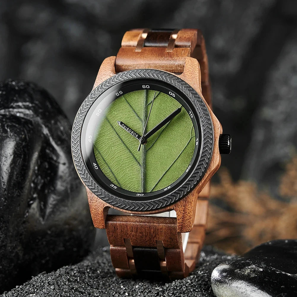 Relógio Masculino de Madeira BOBO BIRD - Leaf Elegance relogio masculino Leaf Elegance Loja da Dryka 