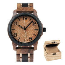 Relógio Masculino de Madeira BOBO BIRD - Leaf Elegance relogio masculino Leaf Elegance Loja da Dryka Bege Números 