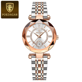 Relógio Poedagar Ruby relogio feminino 002 Loja da Dryka Branco e Dourado 