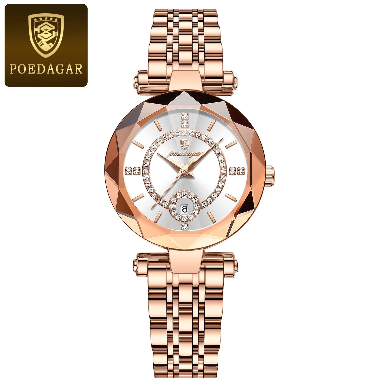 Relógio Poedagar Ruby relogio feminino 002 Loja da Dryka Branco e Rosé 