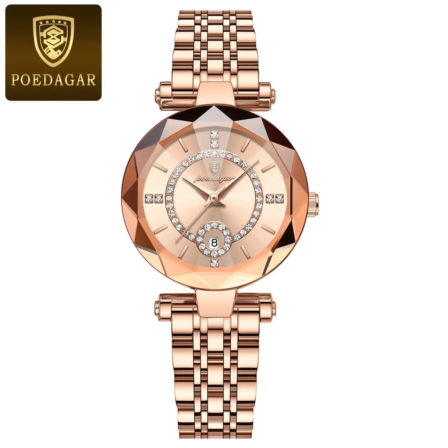 Relógio Poedagar Ruby relogio feminino 002 Loja da Dryka Dourado e Rosé 