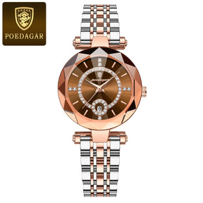 Relógio Poedagar Ruby relogio feminino 002 Loja da Dryka Marrom e Dourado 