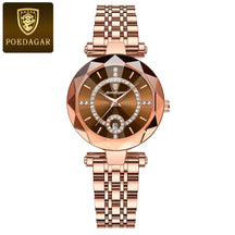 Relógio Poedagar Ruby relogio feminino 002 Loja da Dryka Marrom e Rosé 