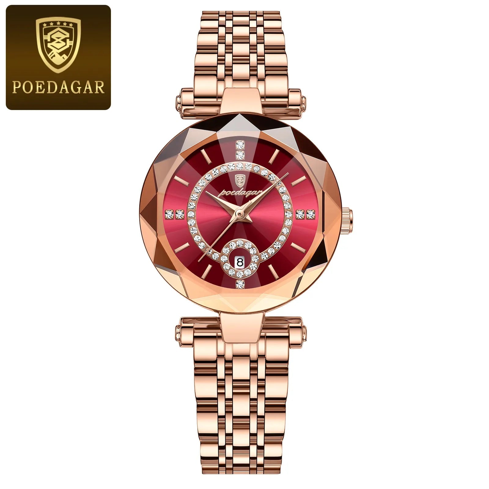 Relógio Poedagar Ruby relogio feminino 002 Loja da Dryka Vermelho e Rosé 