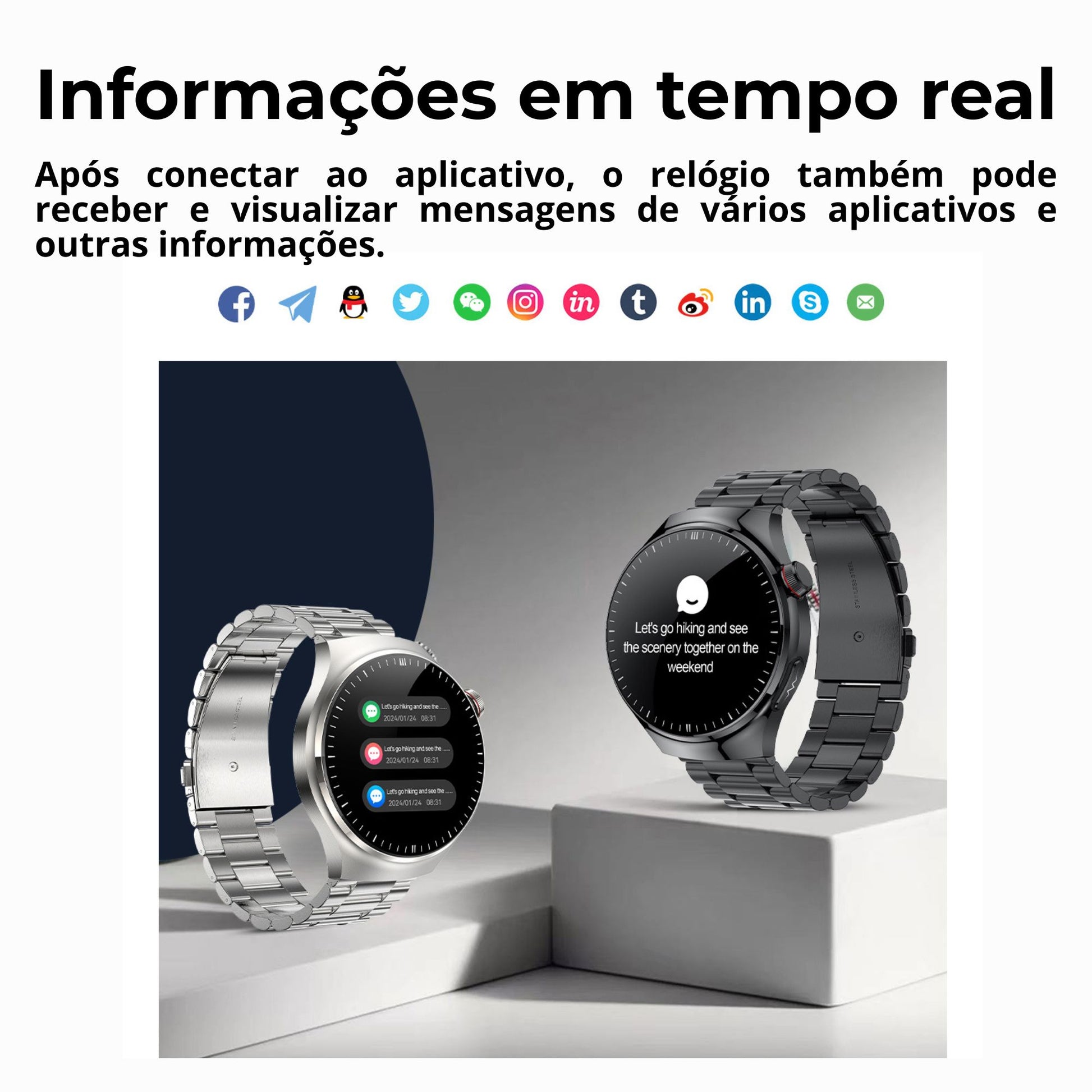 Relógio Smartwatch Feminino - Live Metrics Relógio Smartwatch - Live Metrics Loja da Dryka 