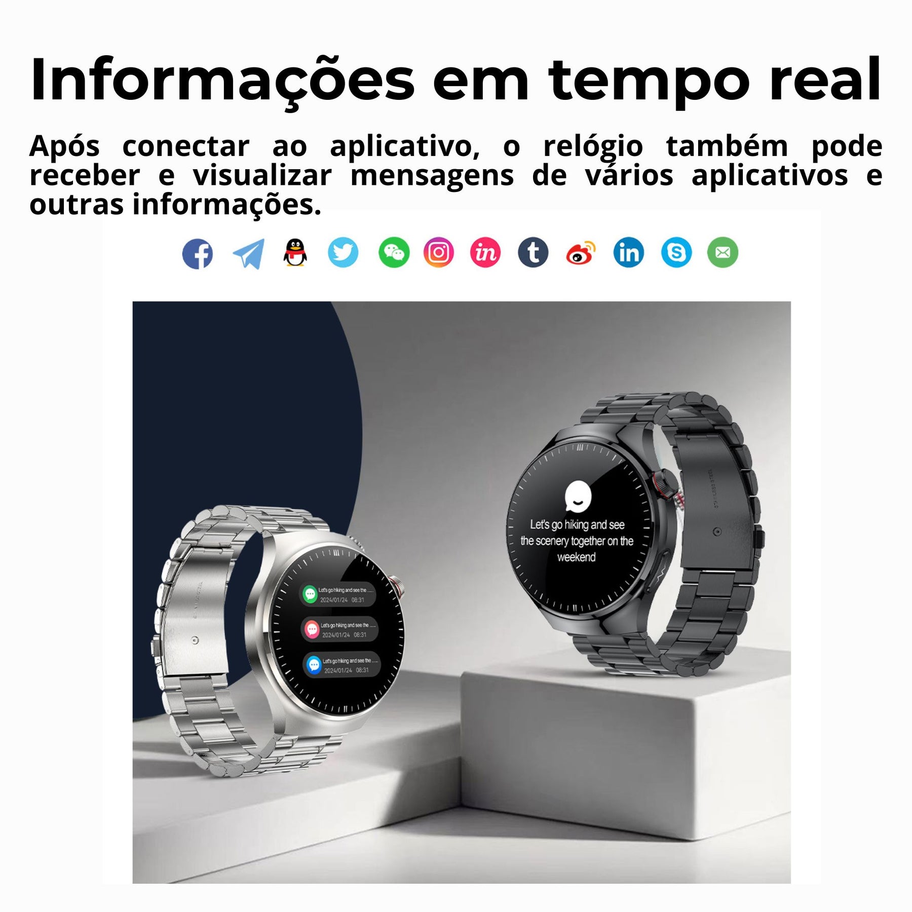 Relógio Smartwatch Feminino - Live Metrics Relógio Smartwatch - Live Metrics Loja da Dryka 