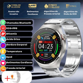 Relógio Smartwatch Feminino - Live Metrics Relógio Smartwatch - Live Metrics Loja da Dryka Aço Prata 
