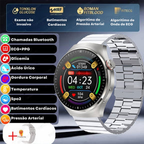 Relógio Smartwatch Feminino - Live Metrics Relógio Smartwatch - Live Metrics Loja da Dryka Aço Prata B 