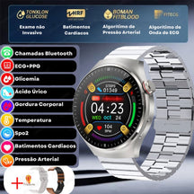 Relógio Smartwatch Feminino - Live Metrics Relógio Smartwatch - Live Metrics Loja da Dryka Aço Prata B2 