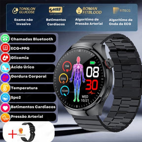 Relógio Smartwatch Feminino - Live Metrics Relógio Smartwatch - Live Metrics Loja da Dryka Aço Preto B 