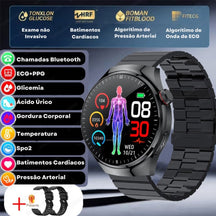 Relógio Smartwatch Feminino - Live Metrics Relógio Smartwatch - Live Metrics Loja da Dryka Aço Preto B2 