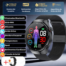 Relógio Smartwatch Feminino - Live Metrics Relógio Smartwatch - Live Metrics Loja da Dryka Malha Preta 