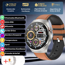 Relógio Smartwatch Feminino - Live Metrics Relógio Smartwatch - Live Metrics Loja da Dryka Marrom Couro 