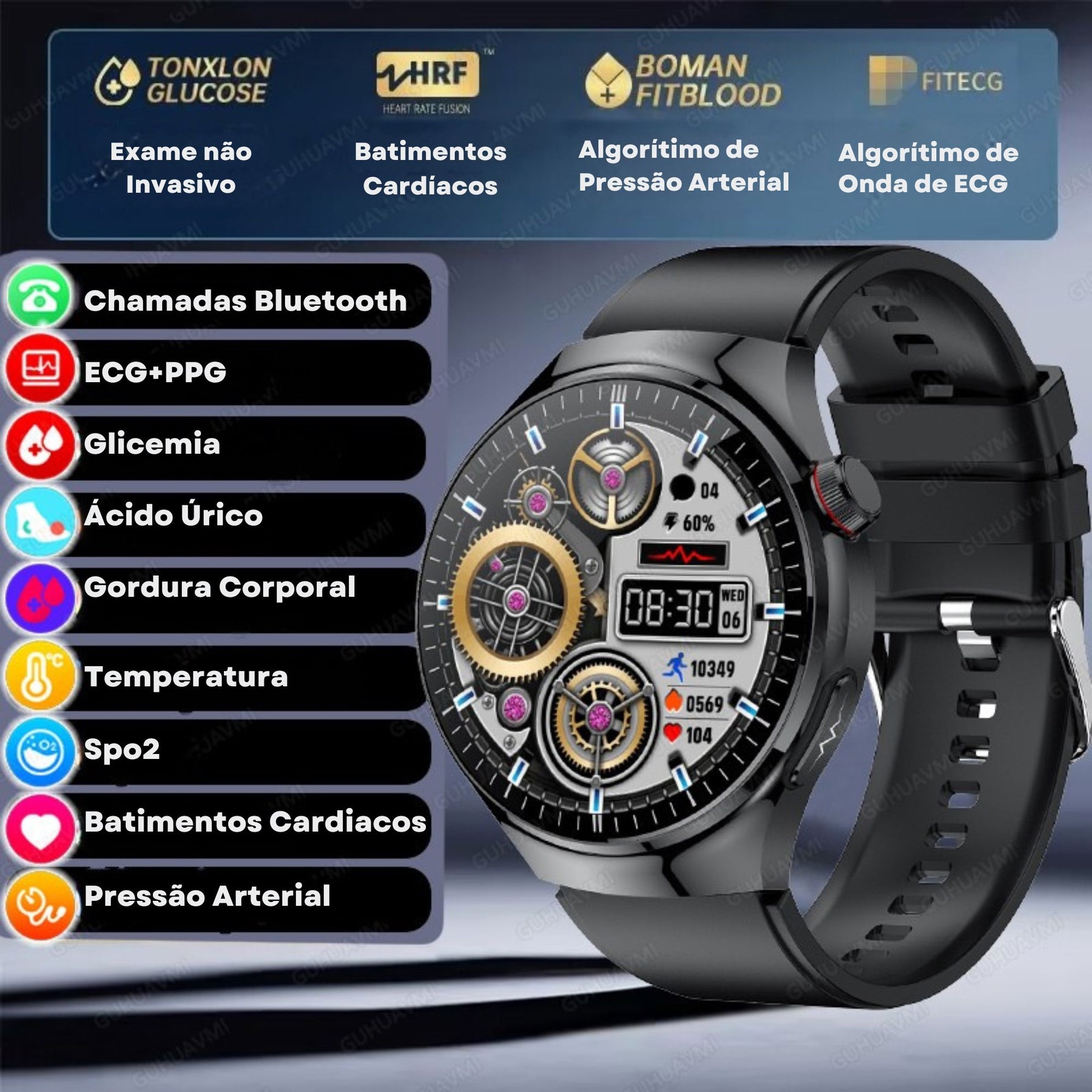Relógio Smartwatch Feminino - Live Metrics Relógio Smartwatch - Live Metrics Loja da Dryka Preto 