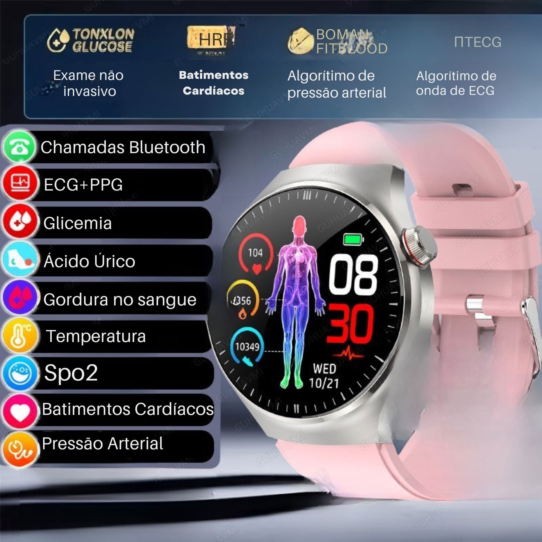 Relógio Smartwatch Feminino - Live Metrics Relógio Smartwatch - Live Metrics Loja da Dryka Rosa 