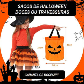 Sacos de Halloween para Crianças - Doces e Aventuras halloween 007 - saco Loja da Dryka 