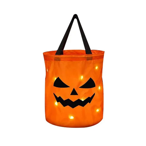 Sacos de Halloween para Crianças - Doces e Aventuras halloween 007 - saco Loja da Dryka Laranja - Sorriso 