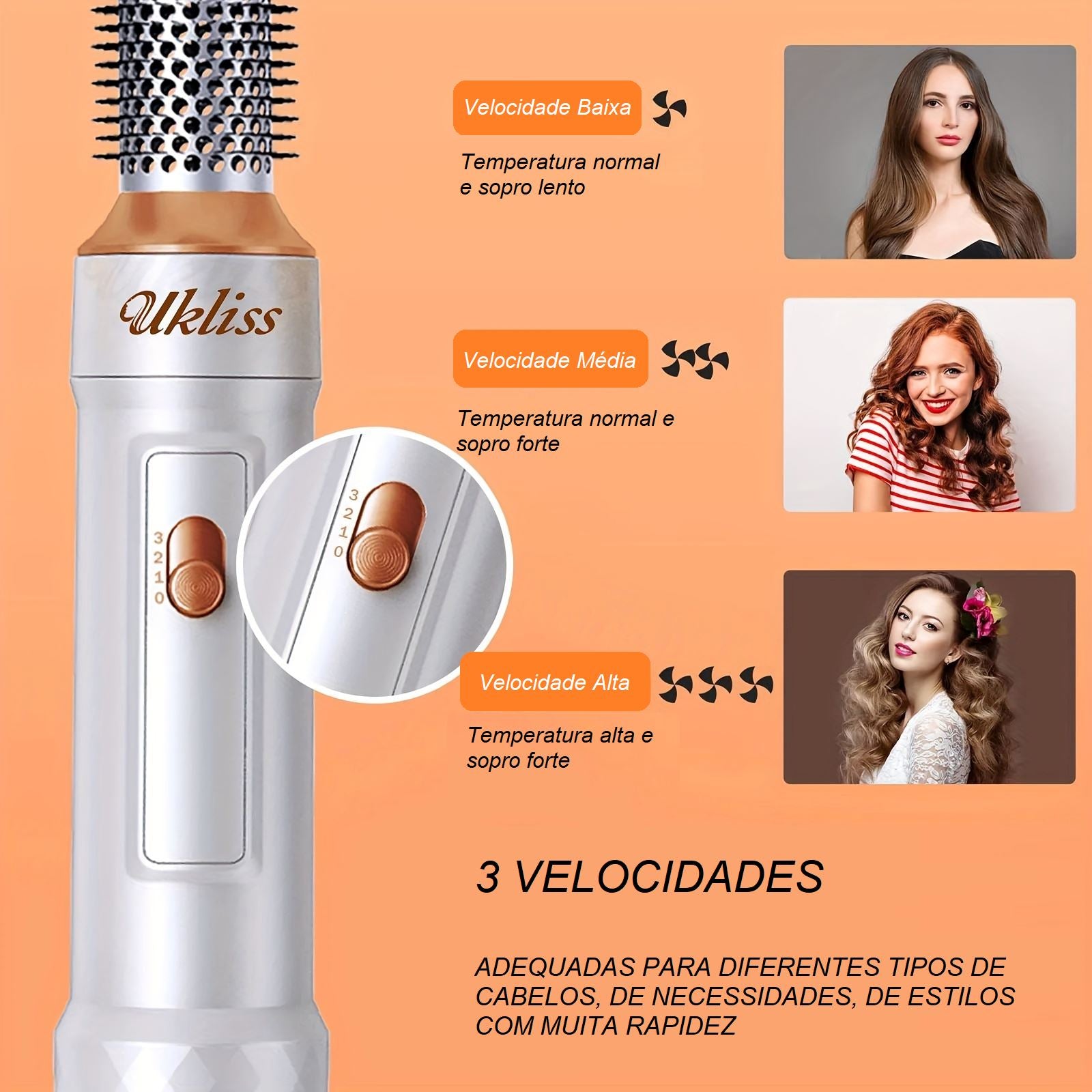 Secador e Modelador de cabelos 6 em 1 - Hair Style – Loja da Dryka