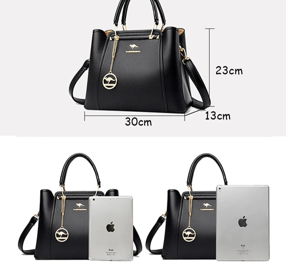 Soft Leather Luxury Handbags Women Bags Designer 3 Layers Shoulder Crossbody Sac Ladies Large Capacity Shopping Messenger Tote Loja da Dryka 