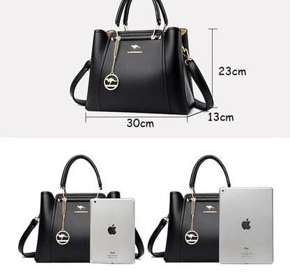 Soft Leather Luxury Handbags Women Bags Designer 3 Layers Shoulder Crossbody Sac Ladies Large Capacity Shopping Messenger Tote Loja da Dryka 