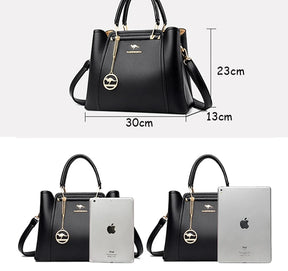 Soft Leather Luxury Handbags Women Bags Designer 3 Layers Shoulder Crossbody Sac Ladies Large Capacity Shopping Messenger Tote Loja da Dryka 